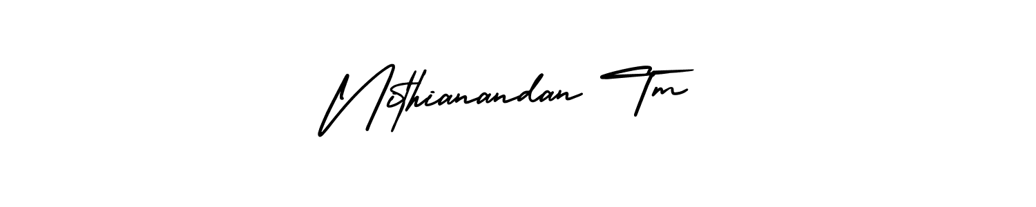 It looks lik you need a new signature style for name Nithianandan Tm. Design unique handwritten (AmerikaSignatureDemo-Regular) signature with our free signature maker in just a few clicks. Nithianandan Tm signature style 3 images and pictures png