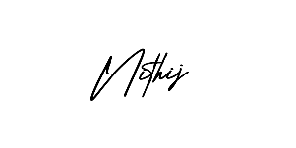 Nithij stylish signature style. Best Handwritten Sign (AmerikaSignatureDemo-Regular) for my name. Handwritten Signature Collection Ideas for my name Nithij. Nithij signature style 3 images and pictures png
