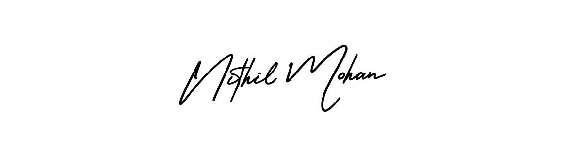 AmerikaSignatureDemo-Regular is a professional signature style that is perfect for those who want to add a touch of class to their signature. It is also a great choice for those who want to make their signature more unique. Get Nithil Mohan name to fancy signature for free. Nithil Mohan signature style 3 images and pictures png