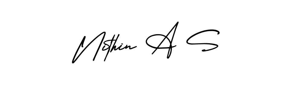 Make a beautiful signature design for name Nithin A S. Use this online signature maker to create a handwritten signature for free. Nithin A S signature style 3 images and pictures png