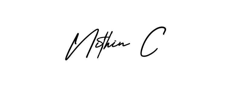 if you are searching for the best signature style for your name Nithin C. so please give up your signature search. here we have designed multiple signature styles  using AmerikaSignatureDemo-Regular. Nithin C signature style 3 images and pictures png