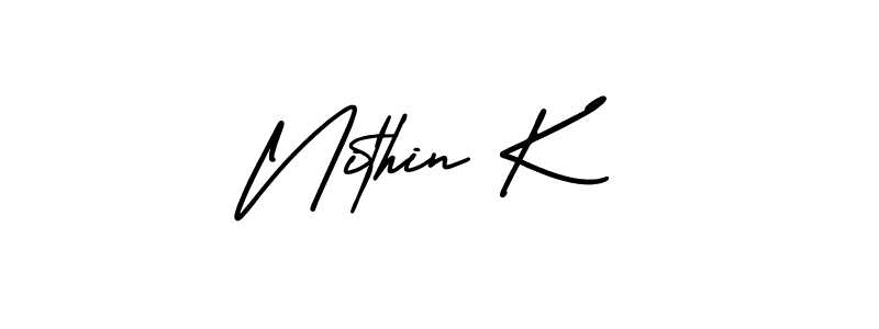 Make a beautiful signature design for name Nithin K. Use this online signature maker to create a handwritten signature for free. Nithin K signature style 3 images and pictures png