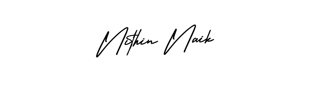 Create a beautiful signature design for name Nithin Naik. With this signature (AmerikaSignatureDemo-Regular) fonts, you can make a handwritten signature for free. Nithin Naik signature style 3 images and pictures png