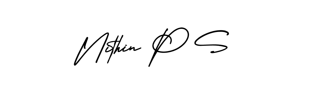 How to Draw Nithin P S signature style? AmerikaSignatureDemo-Regular is a latest design signature styles for name Nithin P S. Nithin P S signature style 3 images and pictures png