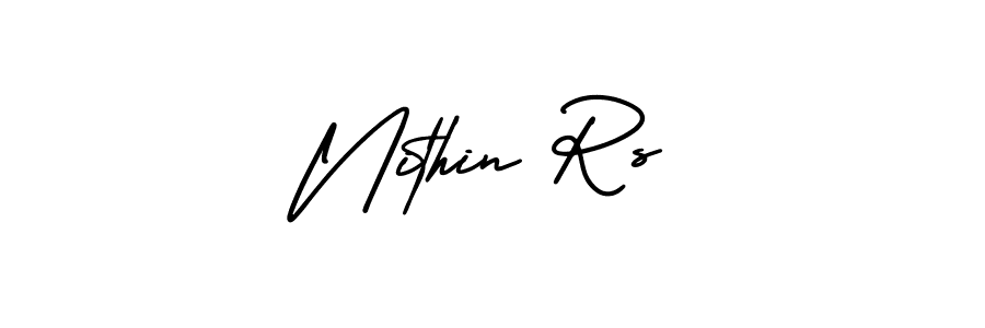 Nithin Rs stylish signature style. Best Handwritten Sign (AmerikaSignatureDemo-Regular) for my name. Handwritten Signature Collection Ideas for my name Nithin Rs. Nithin Rs signature style 3 images and pictures png