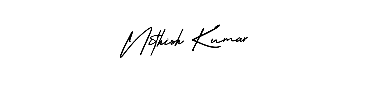How to make Nithish Kumar name signature. Use AmerikaSignatureDemo-Regular style for creating short signs online. This is the latest handwritten sign. Nithish Kumar signature style 3 images and pictures png