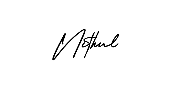 if you are searching for the best signature style for your name Nithul. so please give up your signature search. here we have designed multiple signature styles  using AmerikaSignatureDemo-Regular. Nithul signature style 3 images and pictures png