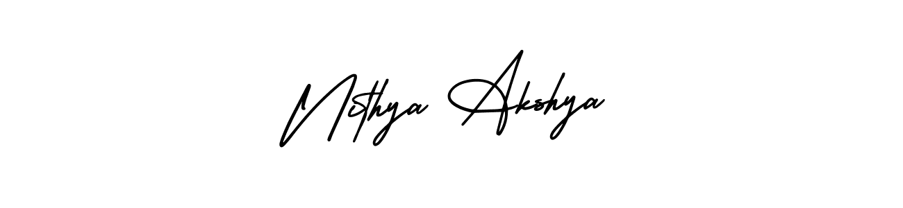 How to make Nithya Akshya signature? AmerikaSignatureDemo-Regular is a professional autograph style. Create handwritten signature for Nithya Akshya name. Nithya Akshya signature style 3 images and pictures png