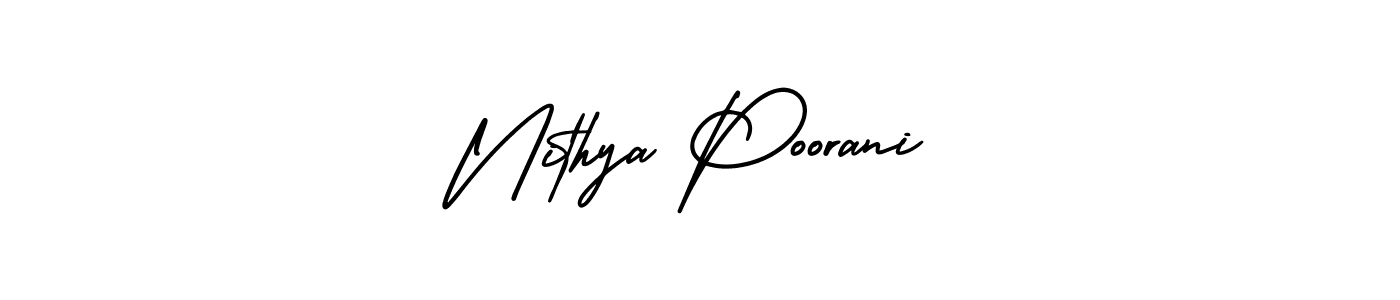 It looks lik you need a new signature style for name Nithya Poorani. Design unique handwritten (AmerikaSignatureDemo-Regular) signature with our free signature maker in just a few clicks. Nithya Poorani signature style 3 images and pictures png