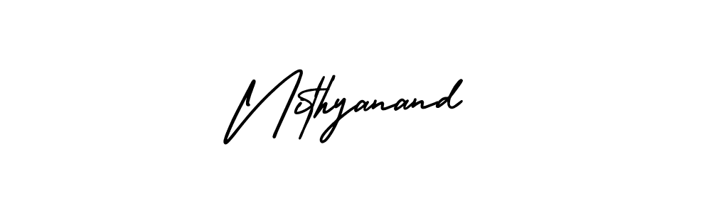 Make a beautiful signature design for name Nithyanand. With this signature (AmerikaSignatureDemo-Regular) style, you can create a handwritten signature for free. Nithyanand signature style 3 images and pictures png