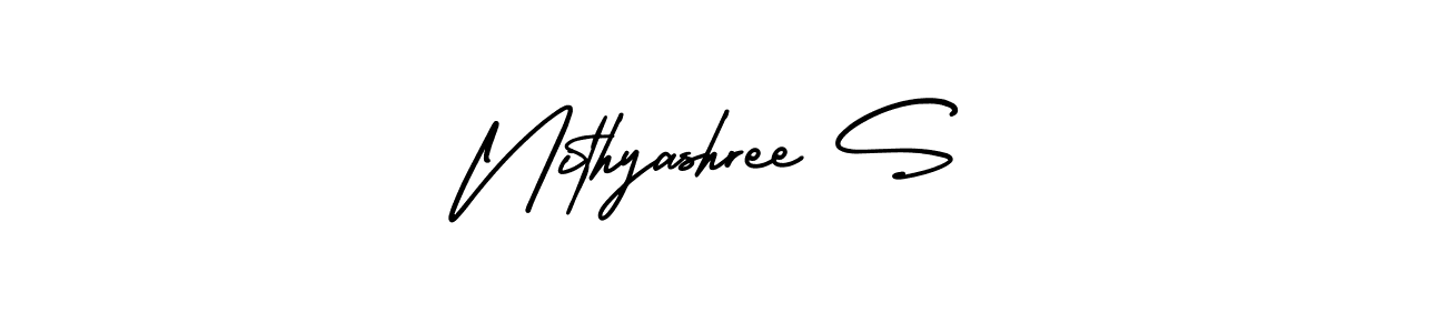 Nithyashree S stylish signature style. Best Handwritten Sign (AmerikaSignatureDemo-Regular) for my name. Handwritten Signature Collection Ideas for my name Nithyashree S. Nithyashree S signature style 3 images and pictures png