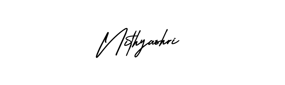 Make a beautiful signature design for name Nithyashri. With this signature (AmerikaSignatureDemo-Regular) style, you can create a handwritten signature for free. Nithyashri signature style 3 images and pictures png
