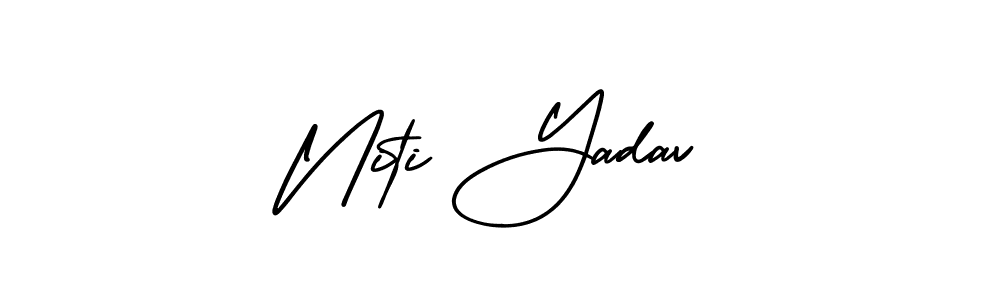 AmerikaSignatureDemo-Regular is a professional signature style that is perfect for those who want to add a touch of class to their signature. It is also a great choice for those who want to make their signature more unique. Get Niti Yadav name to fancy signature for free. Niti Yadav signature style 3 images and pictures png