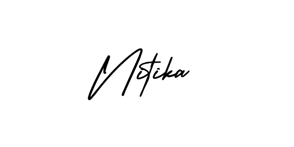 Create a beautiful signature design for name Nitika. With this signature (AmerikaSignatureDemo-Regular) fonts, you can make a handwritten signature for free. Nitika signature style 3 images and pictures png