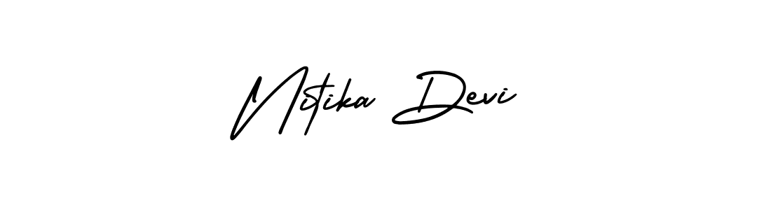 How to make Nitika Devi name signature. Use AmerikaSignatureDemo-Regular style for creating short signs online. This is the latest handwritten sign. Nitika Devi signature style 3 images and pictures png