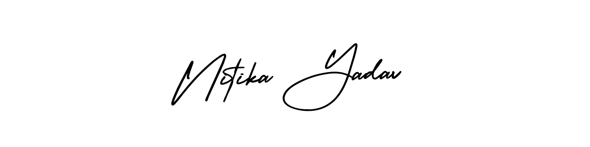 How to make Nitika Yadav name signature. Use AmerikaSignatureDemo-Regular style for creating short signs online. This is the latest handwritten sign. Nitika Yadav signature style 3 images and pictures png