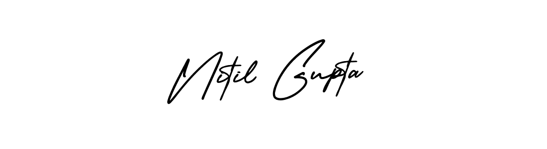 How to make Nitil Gupta signature? AmerikaSignatureDemo-Regular is a professional autograph style. Create handwritten signature for Nitil Gupta name. Nitil Gupta signature style 3 images and pictures png