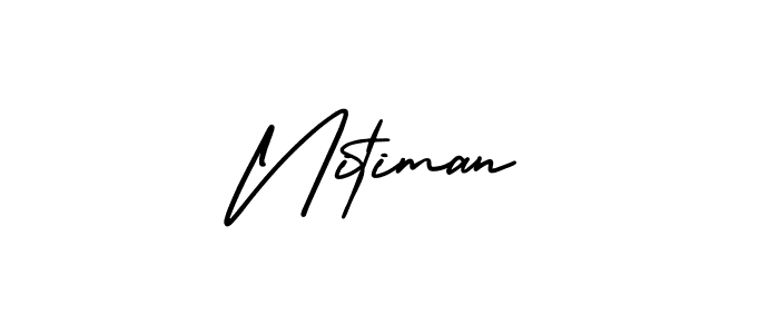 Similarly AmerikaSignatureDemo-Regular is the best handwritten signature design. Signature creator online .You can use it as an online autograph creator for name Nitiman. Nitiman signature style 3 images and pictures png