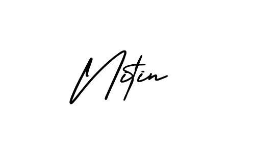 Use a signature maker to create a handwritten signature online. With this signature software, you can design (AmerikaSignatureDemo-Regular) your own signature for name Nitin. Nitin signature style 3 images and pictures png