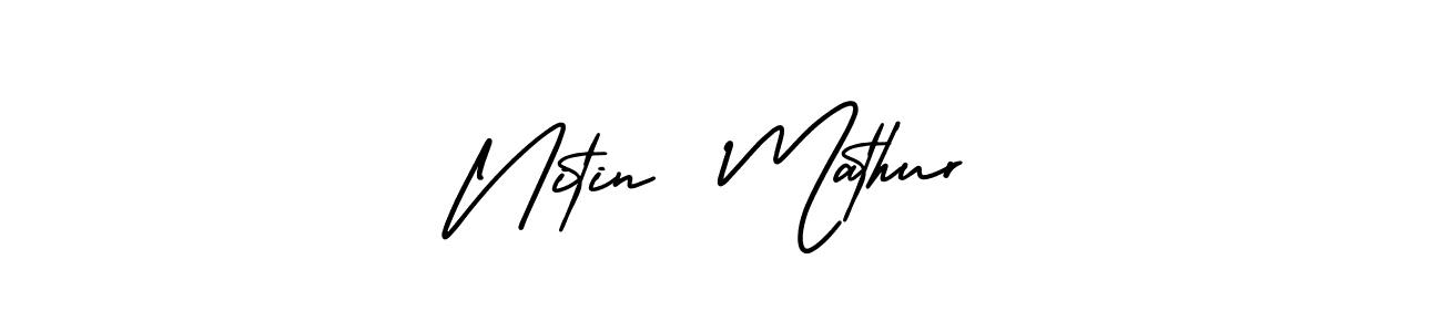 Similarly AmerikaSignatureDemo-Regular is the best handwritten signature design. Signature creator online .You can use it as an online autograph creator for name Nitin  Mathur. Nitin  Mathur signature style 3 images and pictures png