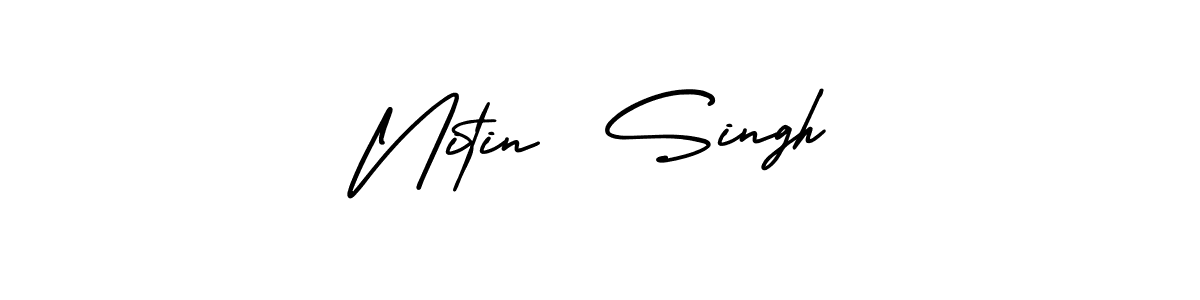 AmerikaSignatureDemo-Regular is a professional signature style that is perfect for those who want to add a touch of class to their signature. It is also a great choice for those who want to make their signature more unique. Get Nitin  Singh name to fancy signature for free. Nitin  Singh signature style 3 images and pictures png