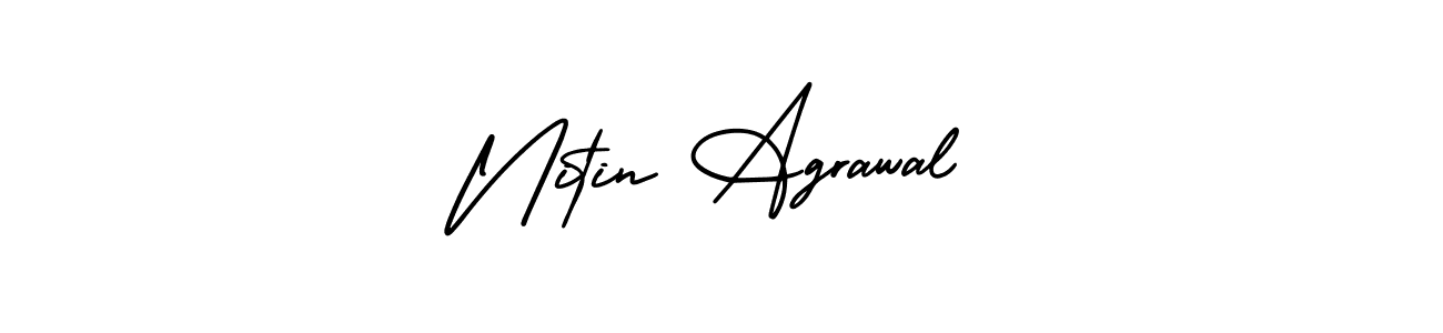 How to make Nitin Agrawal name signature. Use AmerikaSignatureDemo-Regular style for creating short signs online. This is the latest handwritten sign. Nitin Agrawal signature style 3 images and pictures png