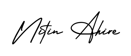 Designed for modern professionals: Nitin Ahire name signature crafted with AmerikaSignatureDemo-Regular script. Ready for digital PDF workflows. Nitin Ahire signature style 3 images and pictures png