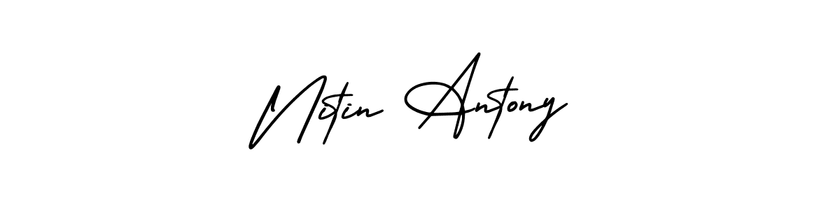 Nitin Antony stylish signature style. Best Handwritten Sign (AmerikaSignatureDemo-Regular) for my name. Handwritten Signature Collection Ideas for my name Nitin Antony. Nitin Antony signature style 3 images and pictures png