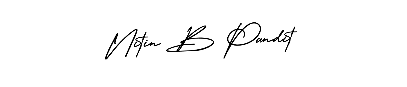 if you are searching for the best signature style for your name Nitin B Pandit. so please give up your signature search. here we have designed multiple signature styles  using AmerikaSignatureDemo-Regular. Nitin B Pandit signature style 3 images and pictures png