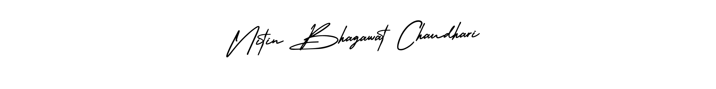 You should practise on your own different ways (AmerikaSignatureDemo-Regular) to write your name (Nitin Bhagawat Chaudhari) in signature. don't let someone else do it for you. Nitin Bhagawat Chaudhari signature style 3 images and pictures png