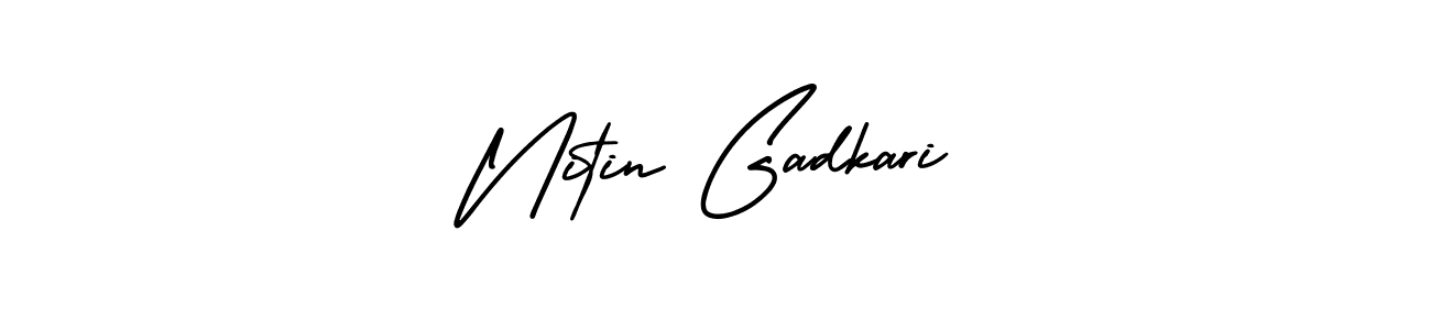 Design your own signature with our free online signature maker. With this signature software, you can create a handwritten (AmerikaSignatureDemo-Regular) signature for name Nitin Gadkari. Nitin Gadkari signature style 3 images and pictures png