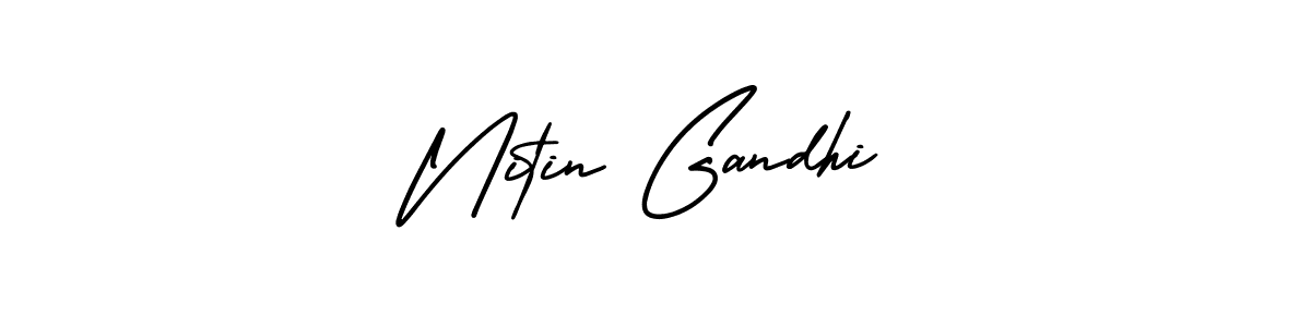 How to make Nitin Gandhi signature? AmerikaSignatureDemo-Regular is a professional autograph style. Create handwritten signature for Nitin Gandhi name. Nitin Gandhi signature style 3 images and pictures png