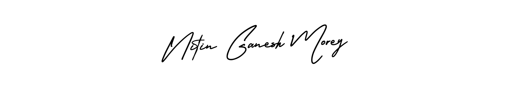 Nitin Ganesh Morey stylish signature style. Best Handwritten Sign (AmerikaSignatureDemo-Regular) for my name. Handwritten Signature Collection Ideas for my name Nitin Ganesh Morey. Nitin Ganesh Morey signature style 3 images and pictures png