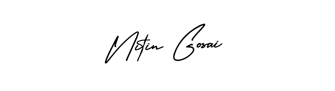 Make a beautiful signature design for name Nitin Gosai. With this signature (AmerikaSignatureDemo-Regular) style, you can create a handwritten signature for free. Nitin Gosai signature style 3 images and pictures png