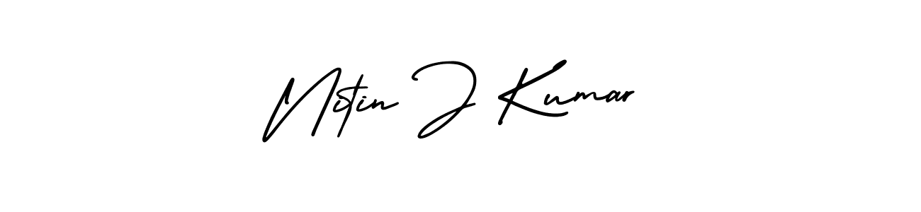 Make a beautiful signature design for name Nitin J Kumar. With this signature (AmerikaSignatureDemo-Regular) style, you can create a handwritten signature for free. Nitin J Kumar signature style 3 images and pictures png