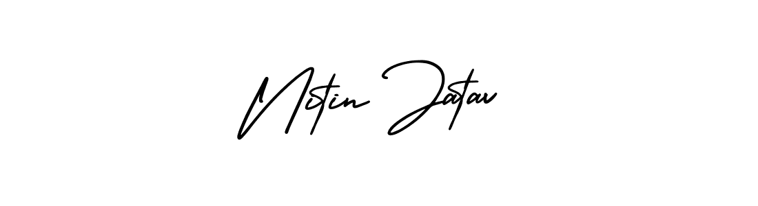 Nitin Jatav stylish signature style. Best Handwritten Sign (AmerikaSignatureDemo-Regular) for my name. Handwritten Signature Collection Ideas for my name Nitin Jatav. Nitin Jatav signature style 3 images and pictures png