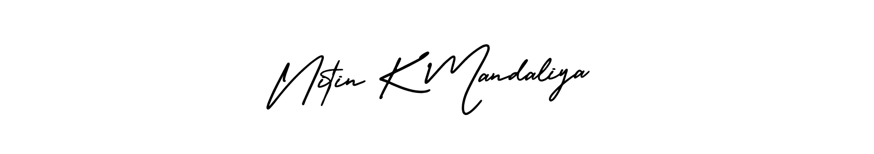 How to make Nitin K Mandaliya name signature. Use AmerikaSignatureDemo-Regular style for creating short signs online. This is the latest handwritten sign. Nitin K Mandaliya signature style 3 images and pictures png
