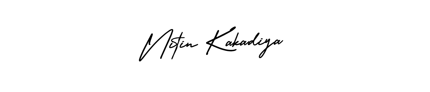 Design your own signature with our free online signature maker. With this signature software, you can create a handwritten (AmerikaSignatureDemo-Regular) signature for name Nitin Kakadiya. Nitin Kakadiya signature style 3 images and pictures png