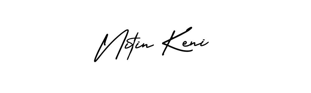 Design your own signature with our free online signature maker. With this signature software, you can create a handwritten (AmerikaSignatureDemo-Regular) signature for name Nitin Keni. Nitin Keni signature style 3 images and pictures png