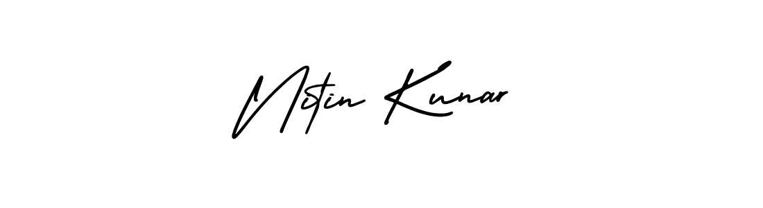 Nitin Kunar stylish signature style. Best Handwritten Sign (AmerikaSignatureDemo-Regular) for my name. Handwritten Signature Collection Ideas for my name Nitin Kunar. Nitin Kunar signature style 3 images and pictures png