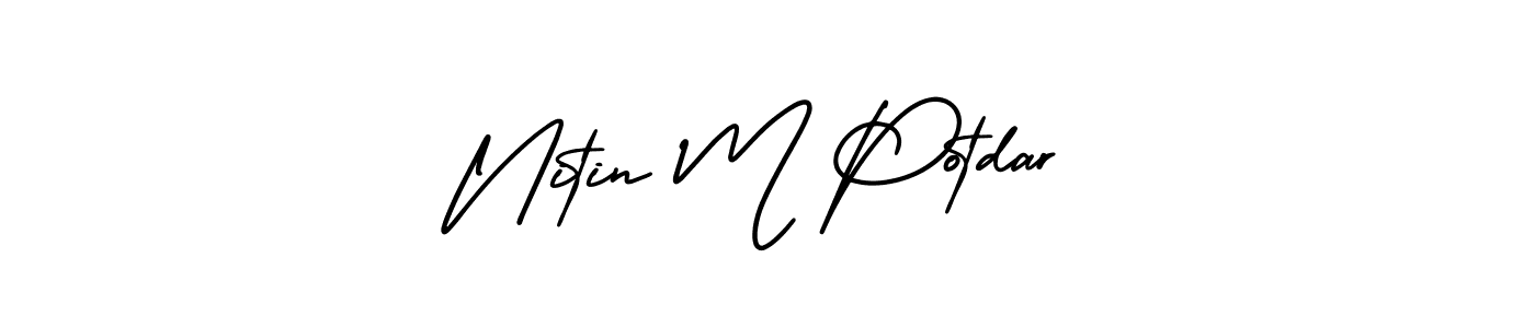 How to make Nitin M Potdar signature? AmerikaSignatureDemo-Regular is a professional autograph style. Create handwritten signature for Nitin M Potdar name. Nitin M Potdar signature style 3 images and pictures png