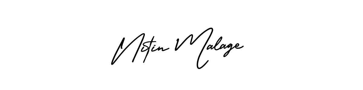 It looks lik you need a new signature style for name Nitin Malage. Design unique handwritten (AmerikaSignatureDemo-Regular) signature with our free signature maker in just a few clicks. Nitin Malage signature style 3 images and pictures png