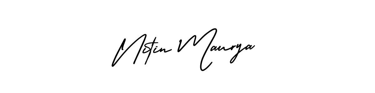 This is the best signature style for the Nitin Maurya name. Also you like these signature font (AmerikaSignatureDemo-Regular). Mix name signature. Nitin Maurya signature style 3 images and pictures png