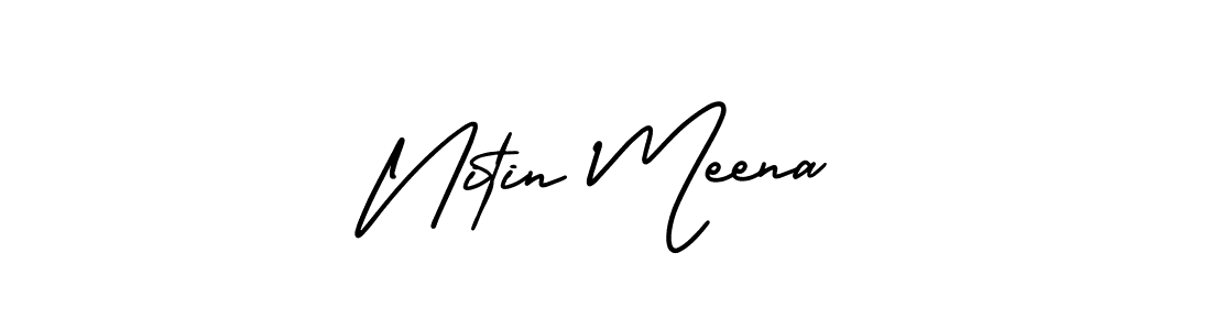 Use a signature maker to create a handwritten signature online. With this signature software, you can design (AmerikaSignatureDemo-Regular) your own signature for name Nitin Meena. Nitin Meena signature style 3 images and pictures png