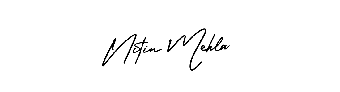 How to Draw Nitin Mehla signature style? AmerikaSignatureDemo-Regular is a latest design signature styles for name Nitin Mehla. Nitin Mehla signature style 3 images and pictures png