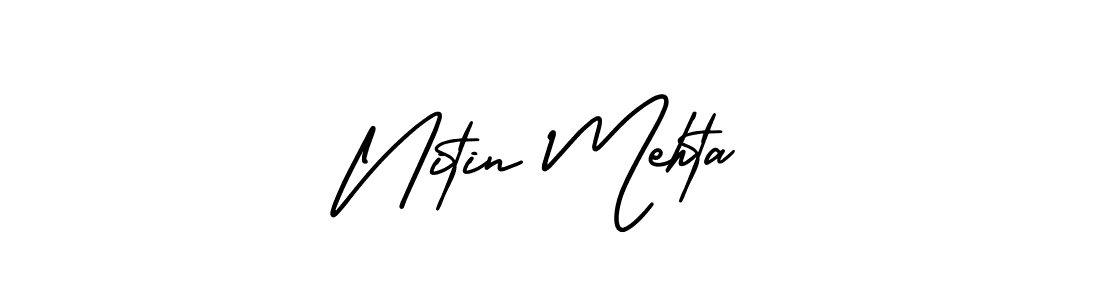 Nitin Mehta stylish signature style. Best Handwritten Sign (AmerikaSignatureDemo-Regular) for my name. Handwritten Signature Collection Ideas for my name Nitin Mehta. Nitin Mehta signature style 3 images and pictures png