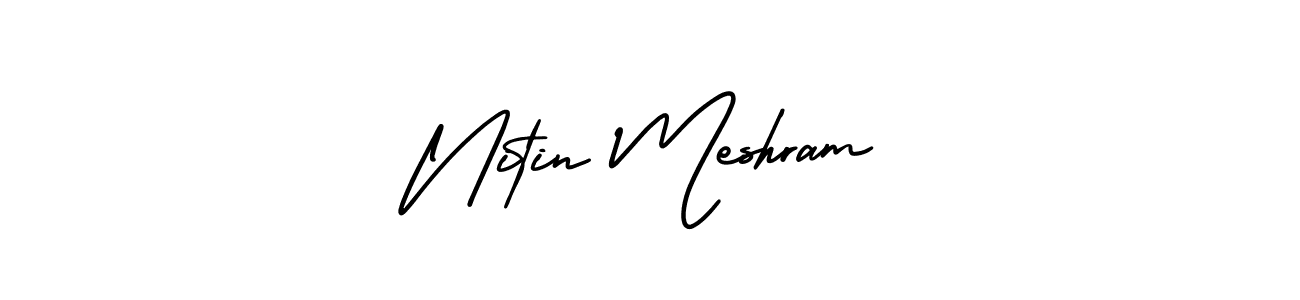 Similarly AmerikaSignatureDemo-Regular is the best handwritten signature design. Signature creator online .You can use it as an online autograph creator for name Nitin Meshram. Nitin Meshram signature style 3 images and pictures png