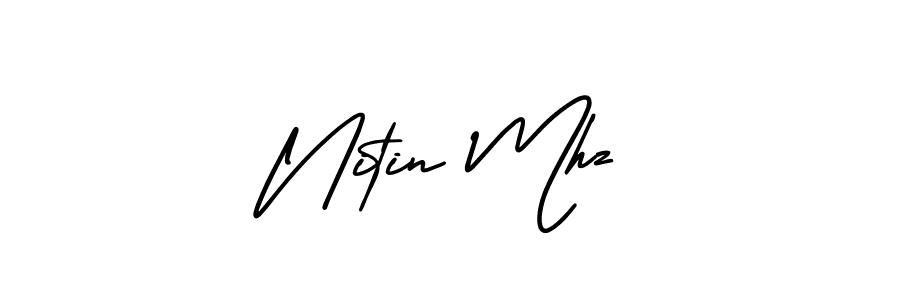Make a beautiful signature design for name Nitin Mhz. With this signature (AmerikaSignatureDemo-Regular) style, you can create a handwritten signature for free. Nitin Mhz signature style 3 images and pictures png