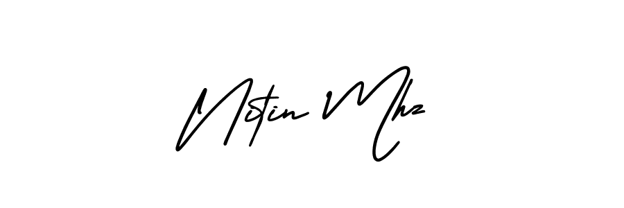 Design your own signature with our free online signature maker. With this signature software, you can create a handwritten (AmerikaSignatureDemo-Regular) signature for name Nitin Mhz. Nitin Mhz signature style 3 images and pictures png