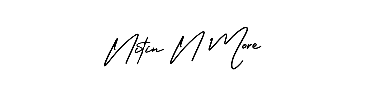 Make a beautiful signature design for name Nitin N More. With this signature (AmerikaSignatureDemo-Regular) style, you can create a handwritten signature for free. Nitin N More signature style 3 images and pictures png